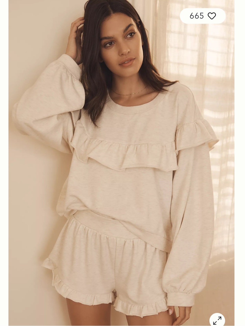 Anthropologie ruffle sweatshirt size S
